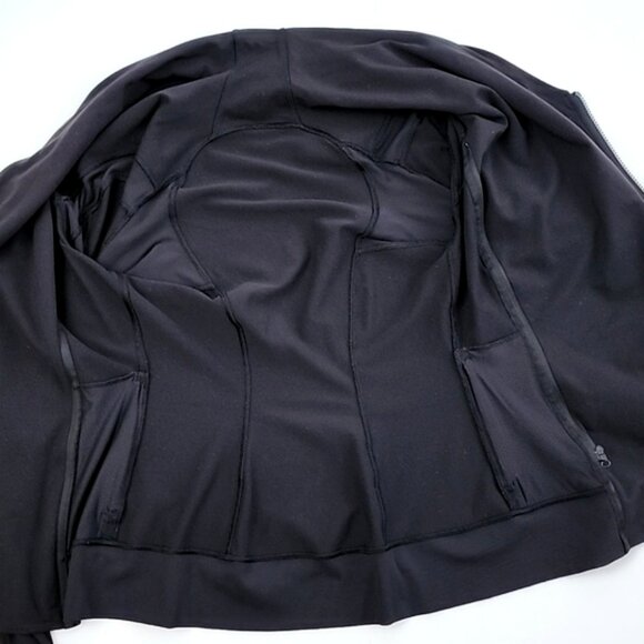 Lululemon Bhakti Yoga Jacket Black Assymetical Double Zipper High Collar Size 6 - Picture 11 of 14
